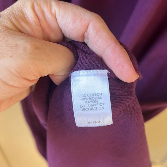 J. Jill Sz M Like New Dark Plumb Shift Midi Dress Embroidered Boho Long Sleeves - Picture 5 of 9